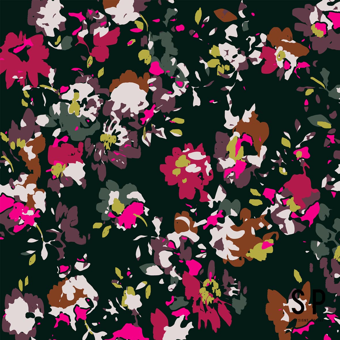 This vibrant design captures the essence of energy and movement, creating a visually striking and contemporary floral pattern. Perfect for infusing a burst of color and modern flair into your creative projects or adding a lively touch to your interior decor.