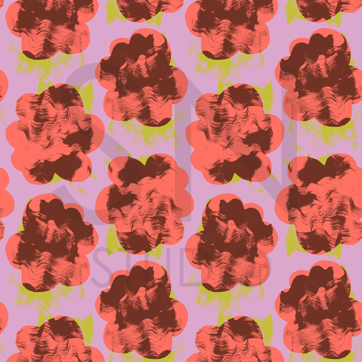 This pattern features whimsical floral elements in shades of pink, creating a visually pleasing and heartwarming aesthetic. Perfect for infusing a touch of cuteness and floral elegance into your creative projects or adding a charming accent to your interior decor.