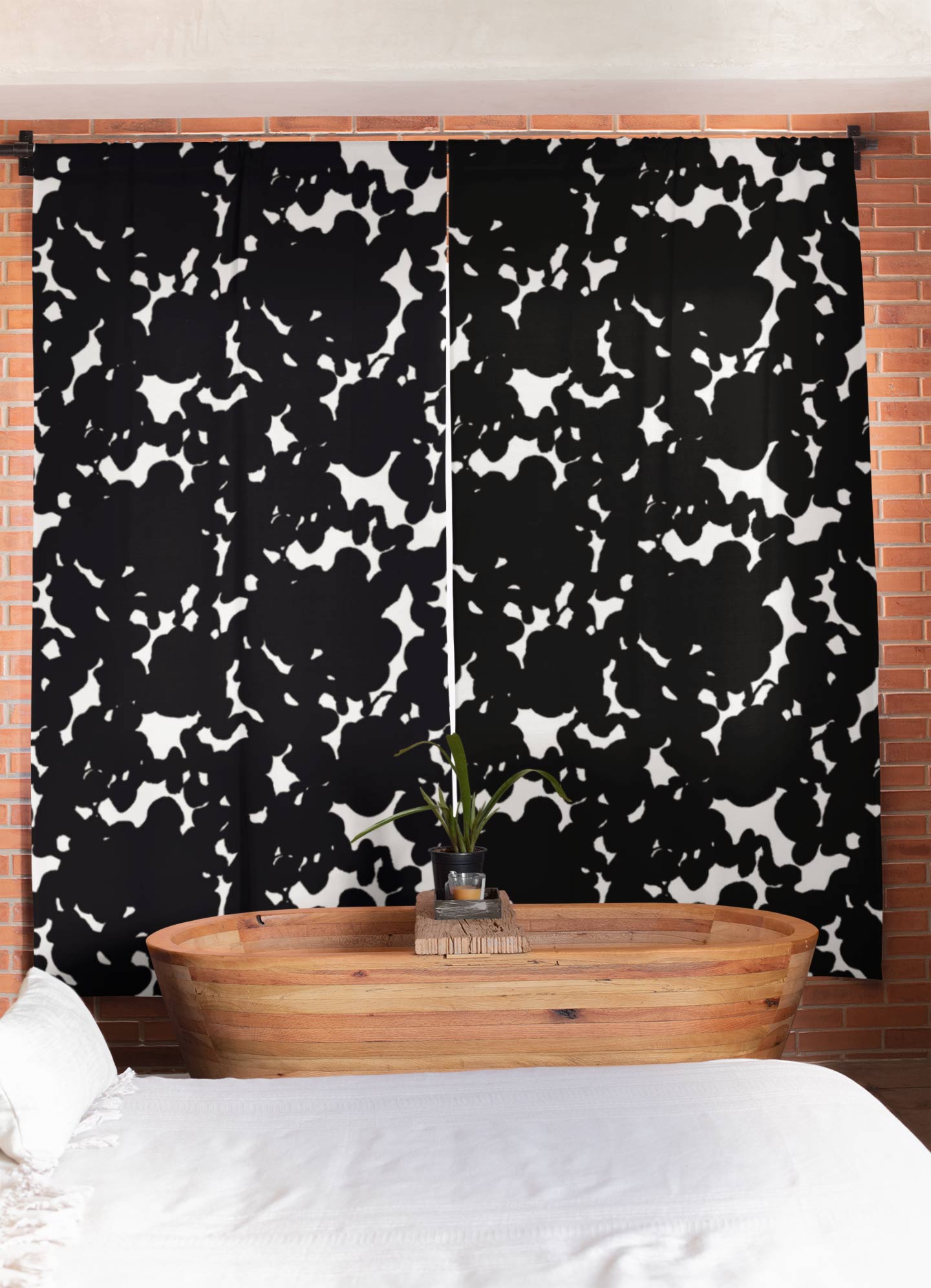 This sophisticated pattern showcases intricately detailed ink flowers in a classic black and white palette. Perfect for adding a touch of refined beauty to your creative projects or bringing a sense of timeless charm to your interior decor.