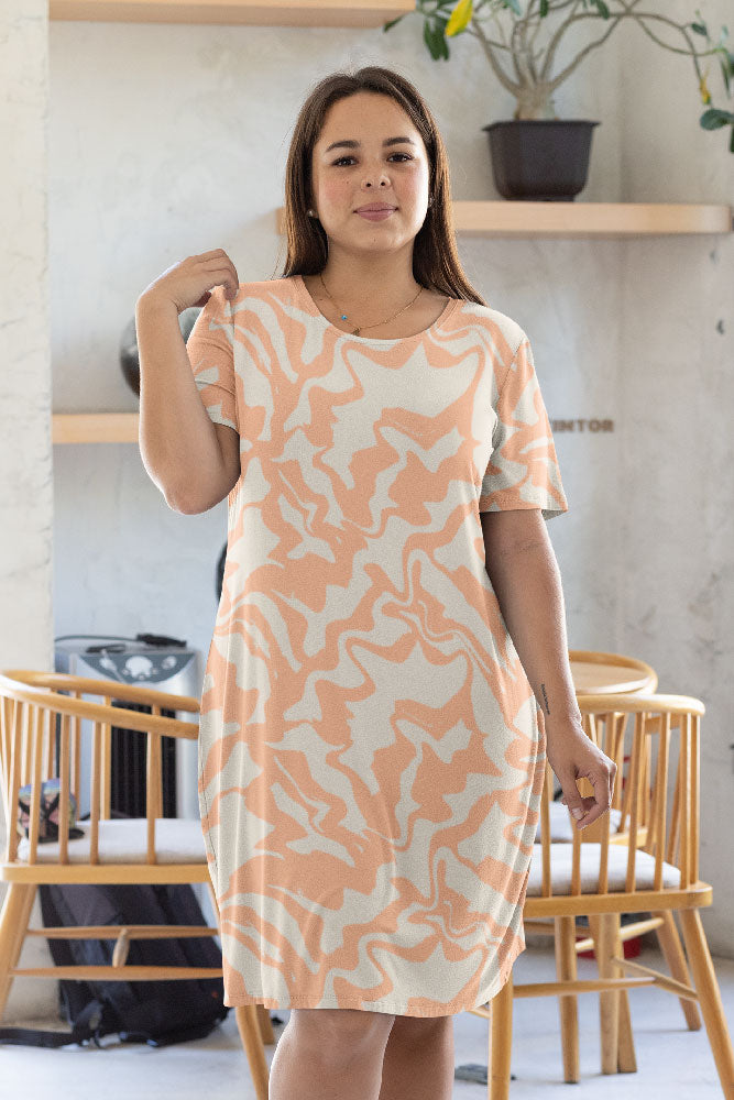 Peach Fuzz Zebra Vibes, an abstract animalskin surface design that merges the softness of peach fuzz with the boldness of zebra patterns. This pattern combines warm peach tones with the iconic black and white stripes, creating a visually dynamic and sophisticated composition