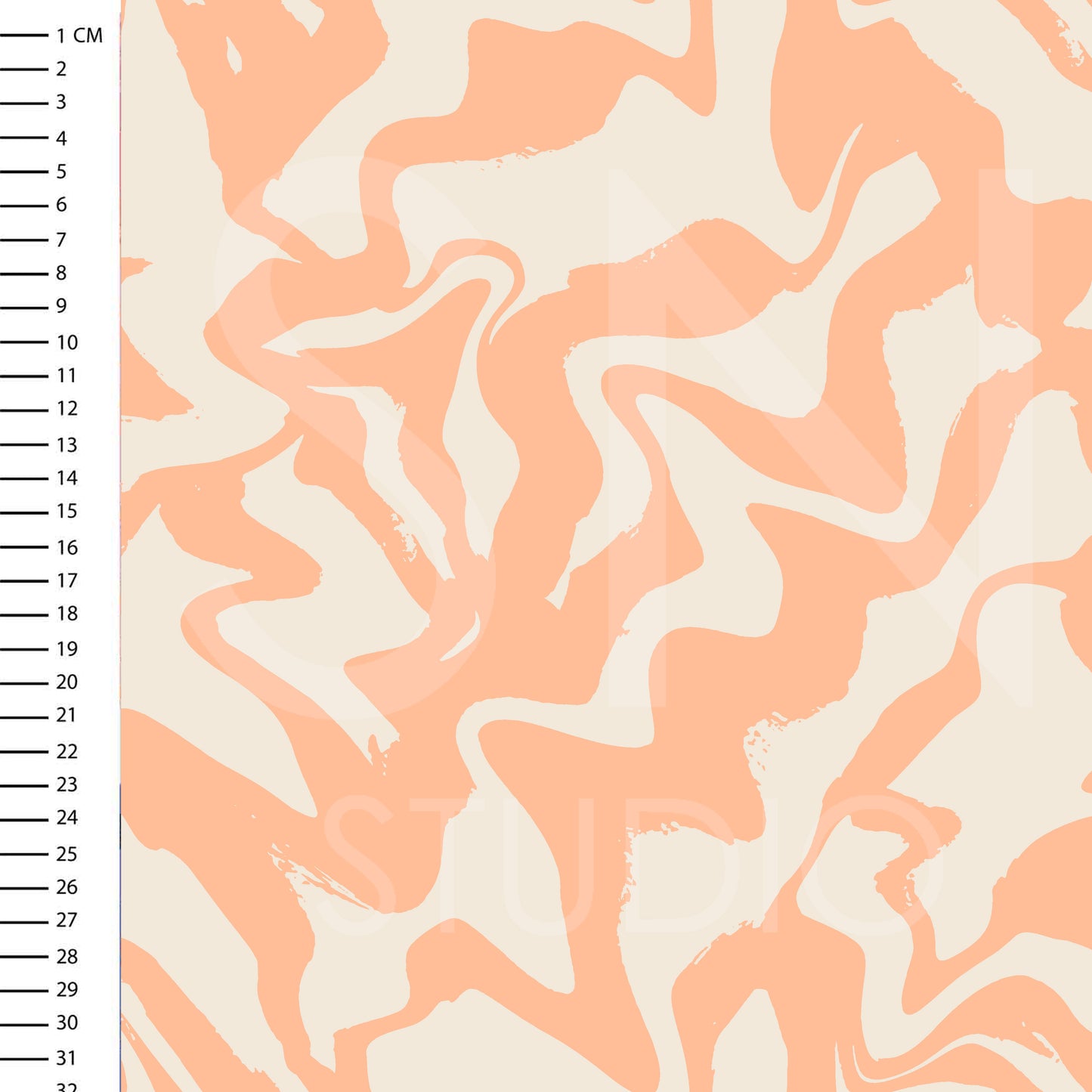 Peach Fuzz Zebra Vibes, an abstract animalskin surface design that merges the softness of peach fuzz with the boldness of zebra patterns. This pattern combines warm peach tones with the iconic black and white stripes, creating a visually dynamic and sophisticated composition