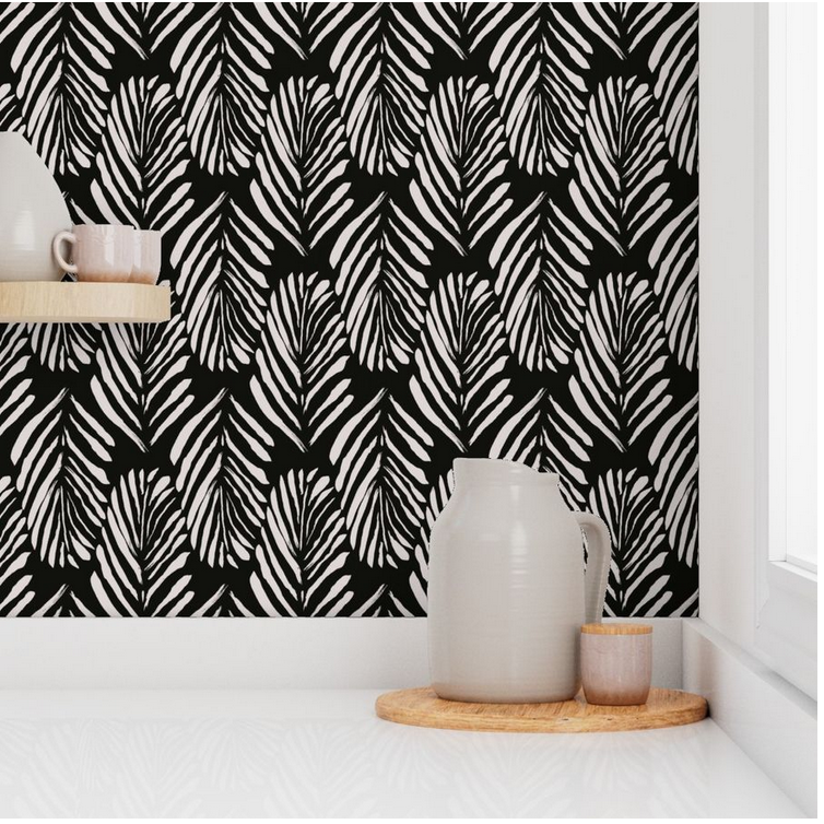 Lea silhouette surface pattern design on Wallpaper