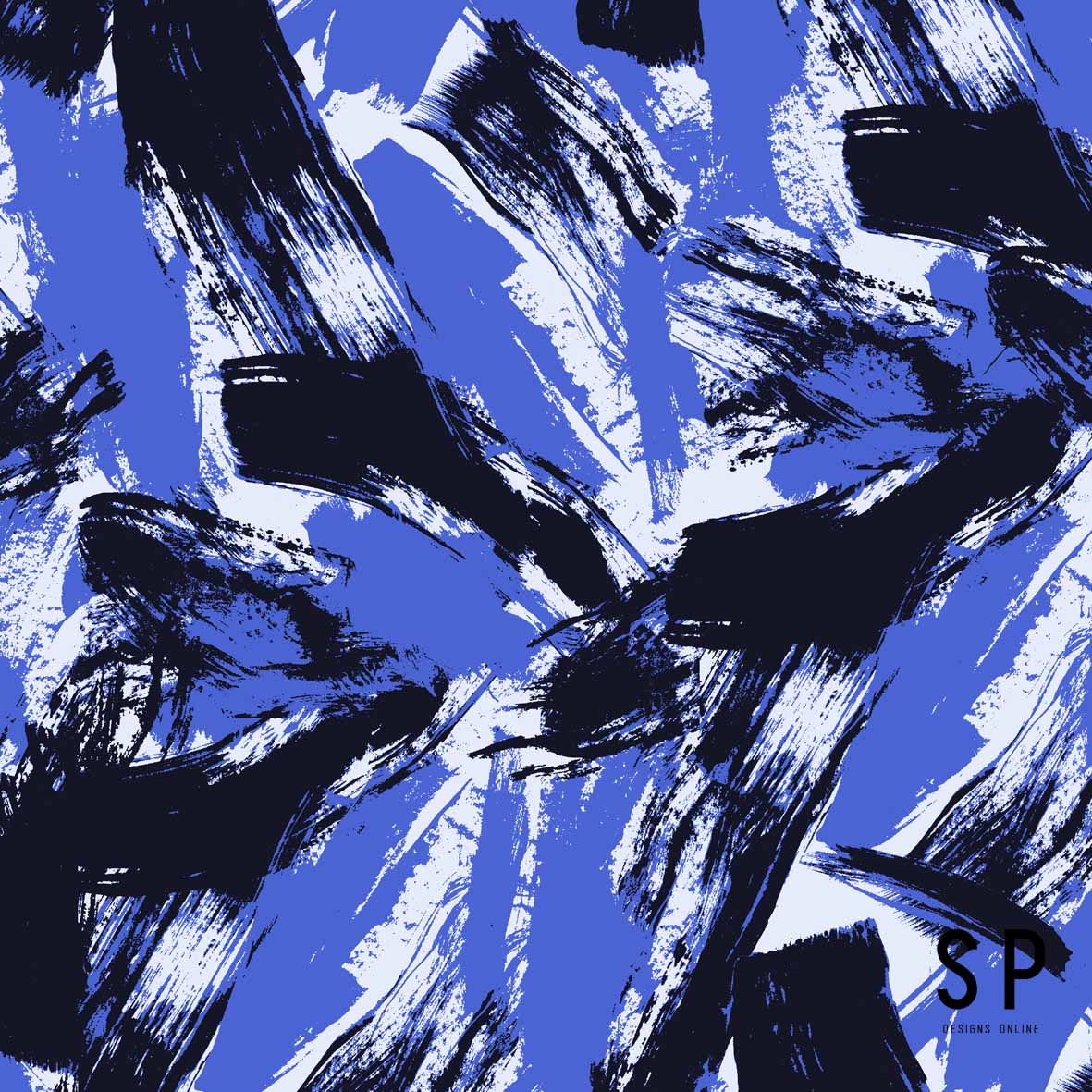 This pattern features expressive blue brushstrokes, creating a peaceful and visually pleasing aesthetic. Perfect for infusing a sense of calm into your creative projects or adding a touch of modern sophistication to your interior decor.