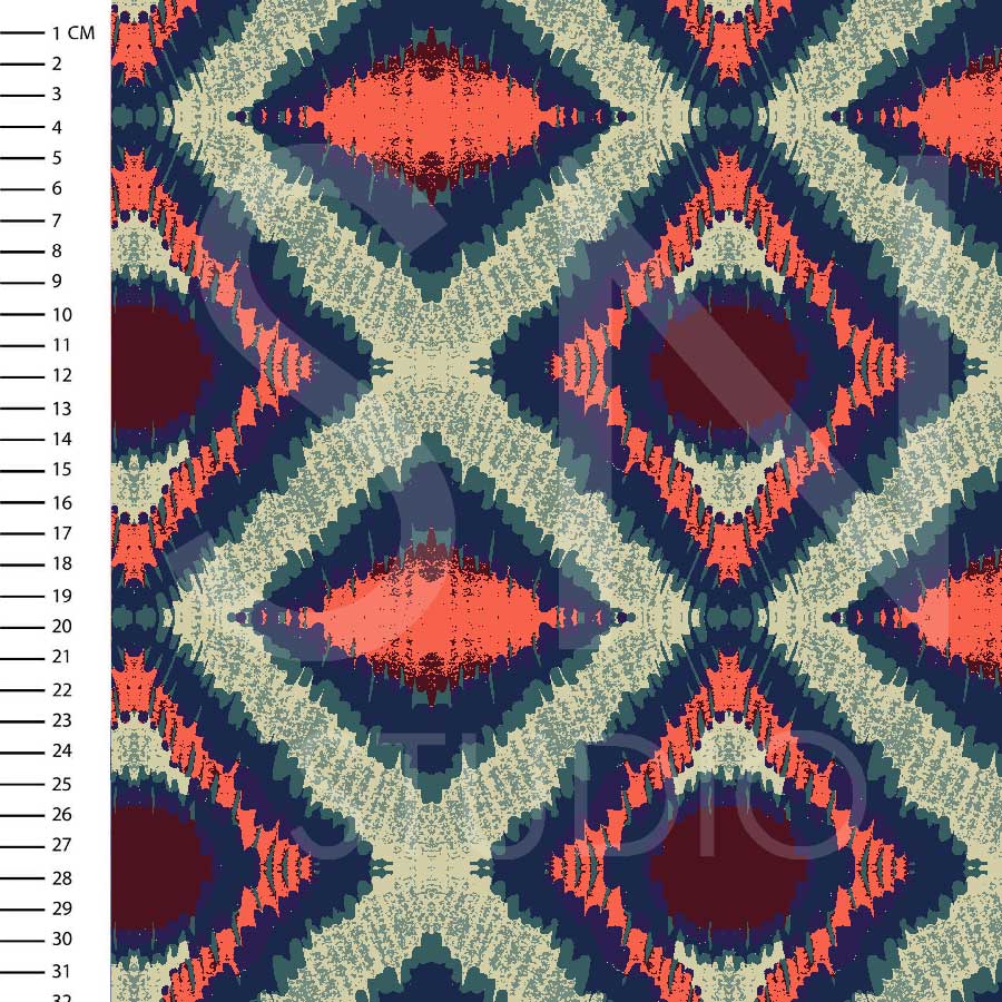 Whether as a focal point or a complementary accent, Green-Blue-Red Ikat brings a touch of exotic sophistication and artistic depth to any space, transforming it into a colorful and stylish haven.