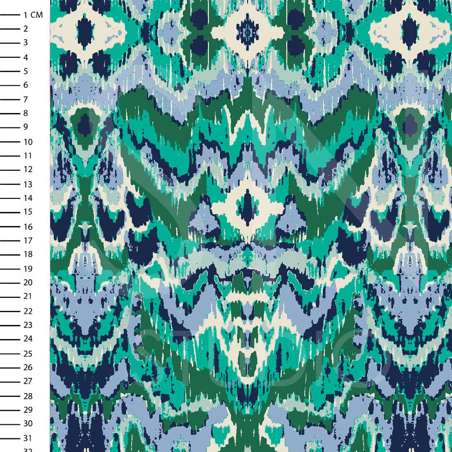 Green Tones Ikat brings a touch of exotic sophistication and natural tranquility to any space, transforming it into a peaceful and stylish retreat.