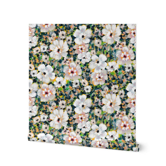 This pattern is a delightful and refreshing design that captures the beauty of blooming summer flowers on wallpaper.