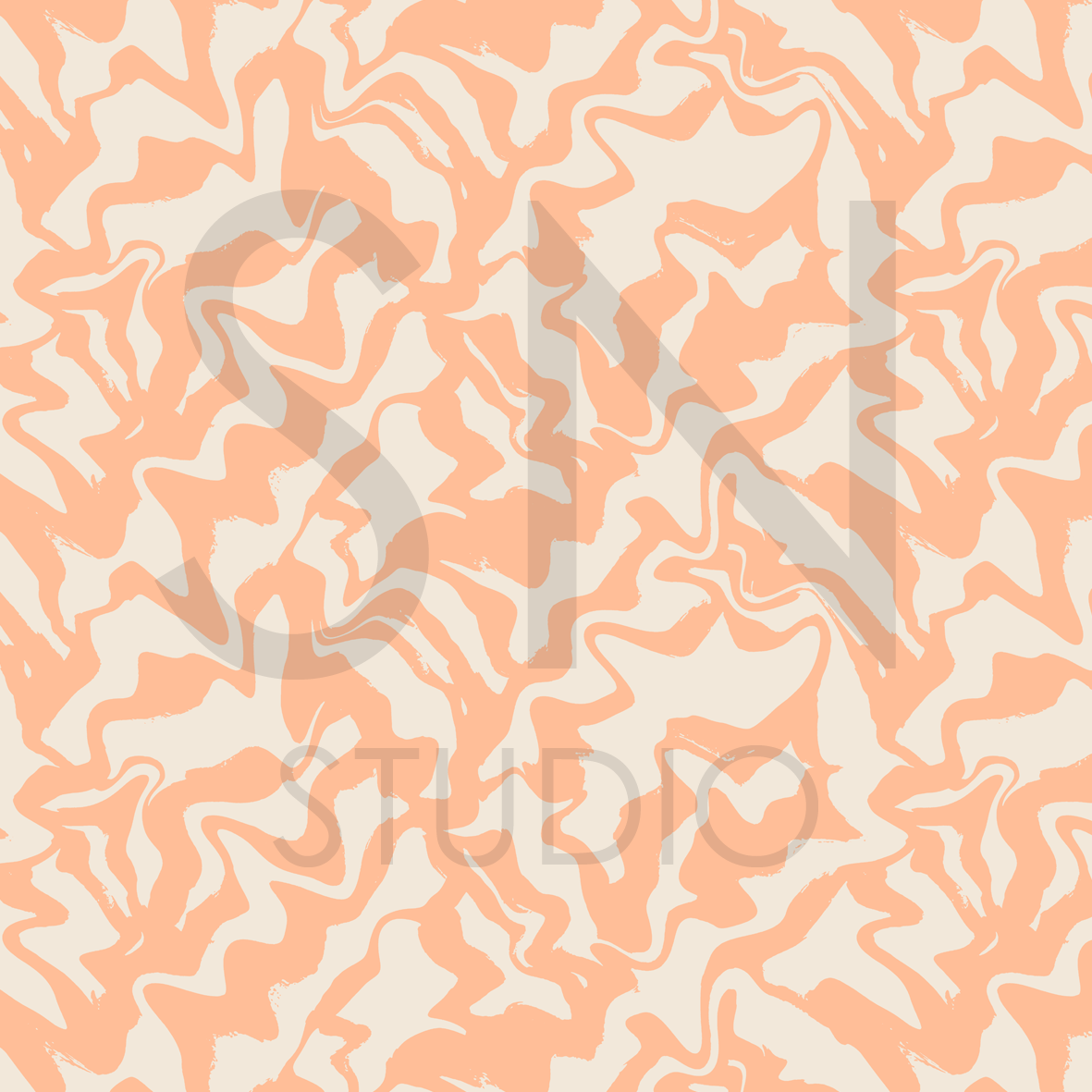 Peach Fuzz Zebra Vibes, an abstract animalskin surface design that merges the softness of peach fuzz with the boldness of zebra patterns. This pattern combines warm peach tones with the iconic black and white stripes, creating a visually dynamic and sophisticated composition