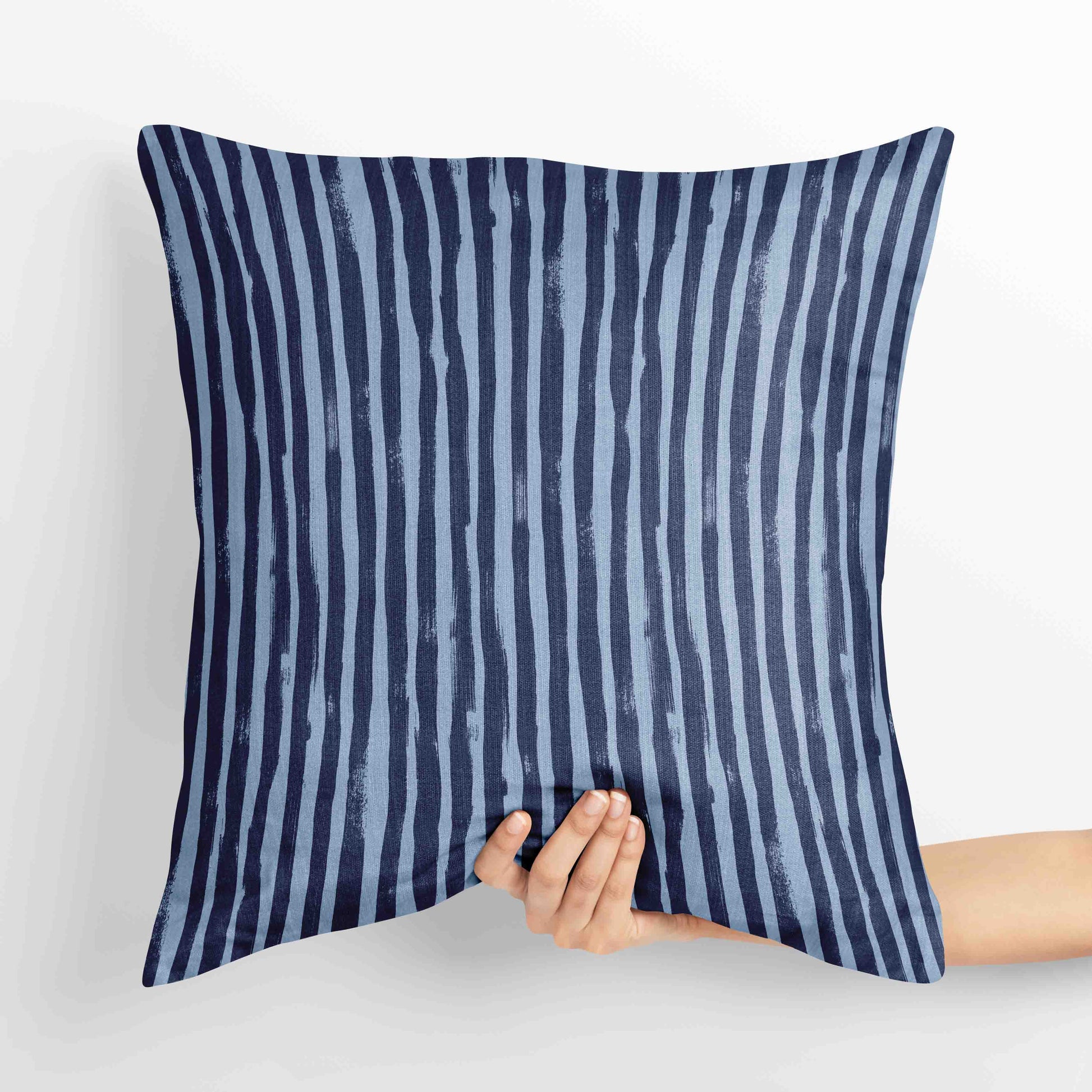 This design features an array of elegant stripe patterns in various shades of blue and indigo, creating a harmonious and stylish composition.