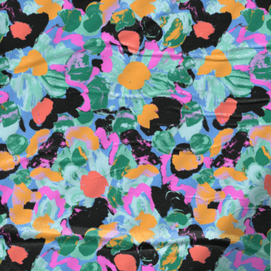 This pattern features bold and cheerful hues, creating a dynamic and visually striking surface. Perfect for infusing a sense of joy and creativity into your creative projects or adding a lively and contemporary floral touch to your interior decor.