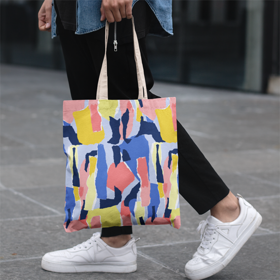 Torn paper surface pattern design on bag